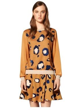 3.1 Phillip Lim for Target Orange/Blue/Cream Print Crewneck Top (XS)
